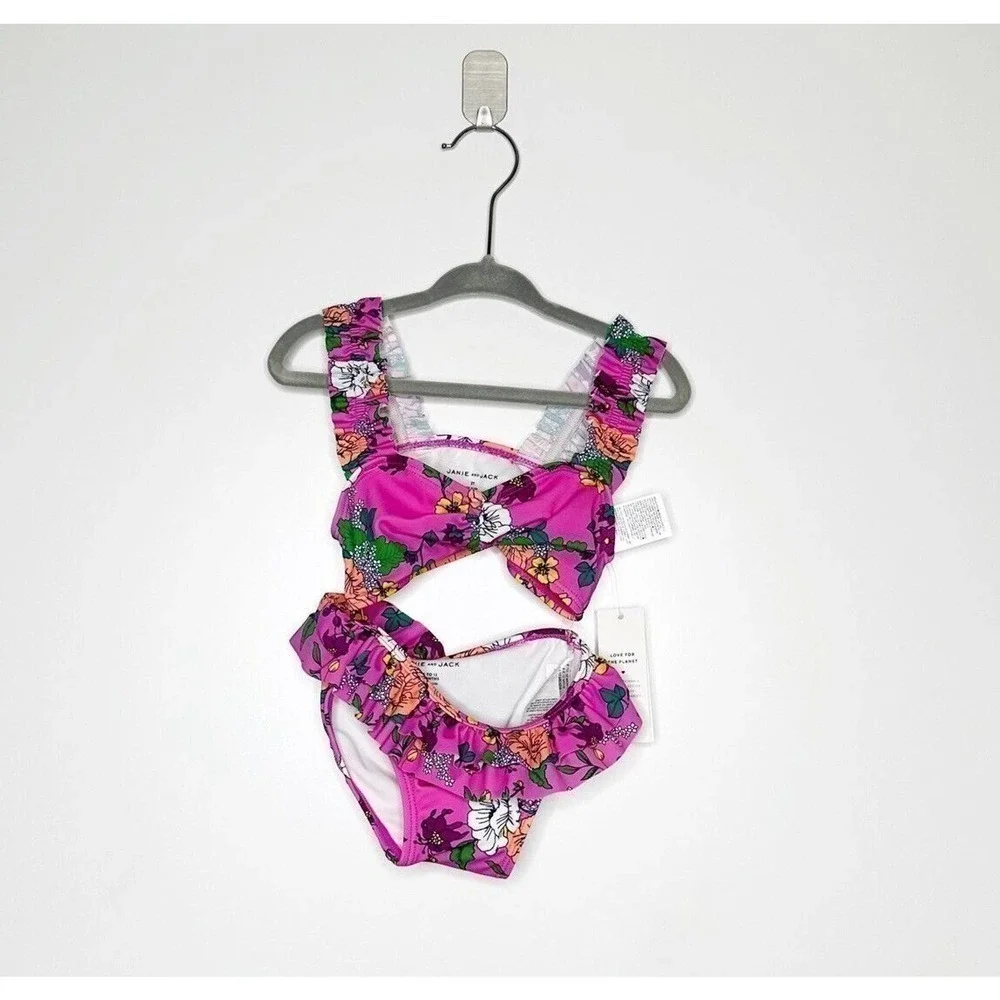 NWT Janie & Jack Separate Swimsuit Pieces Pink 6-12 Months Top 2T Bottoms